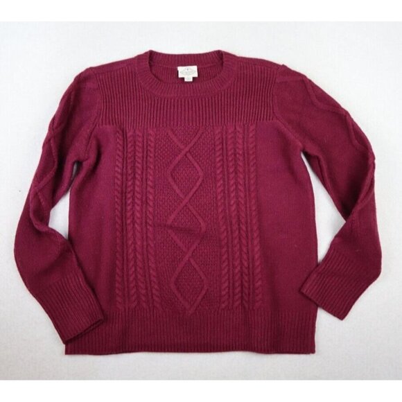 St. John's Bay Sweaters - ST. JOHN'S BAY - WOMEN'S MAROON PULLOVER SWEATER - SIZE PL